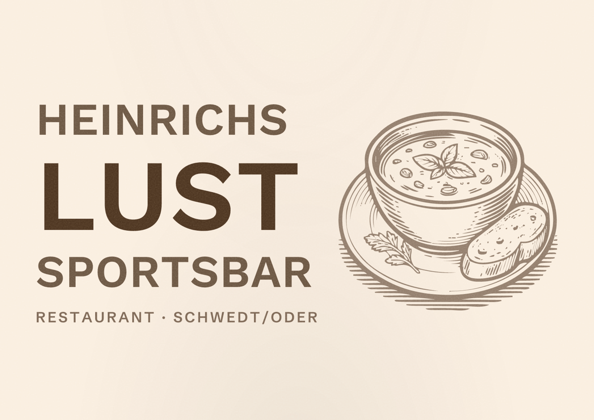 Illustriertes Poster von Heinrichs Lust Sportsbar, Restaurant in Schwedt/Oder