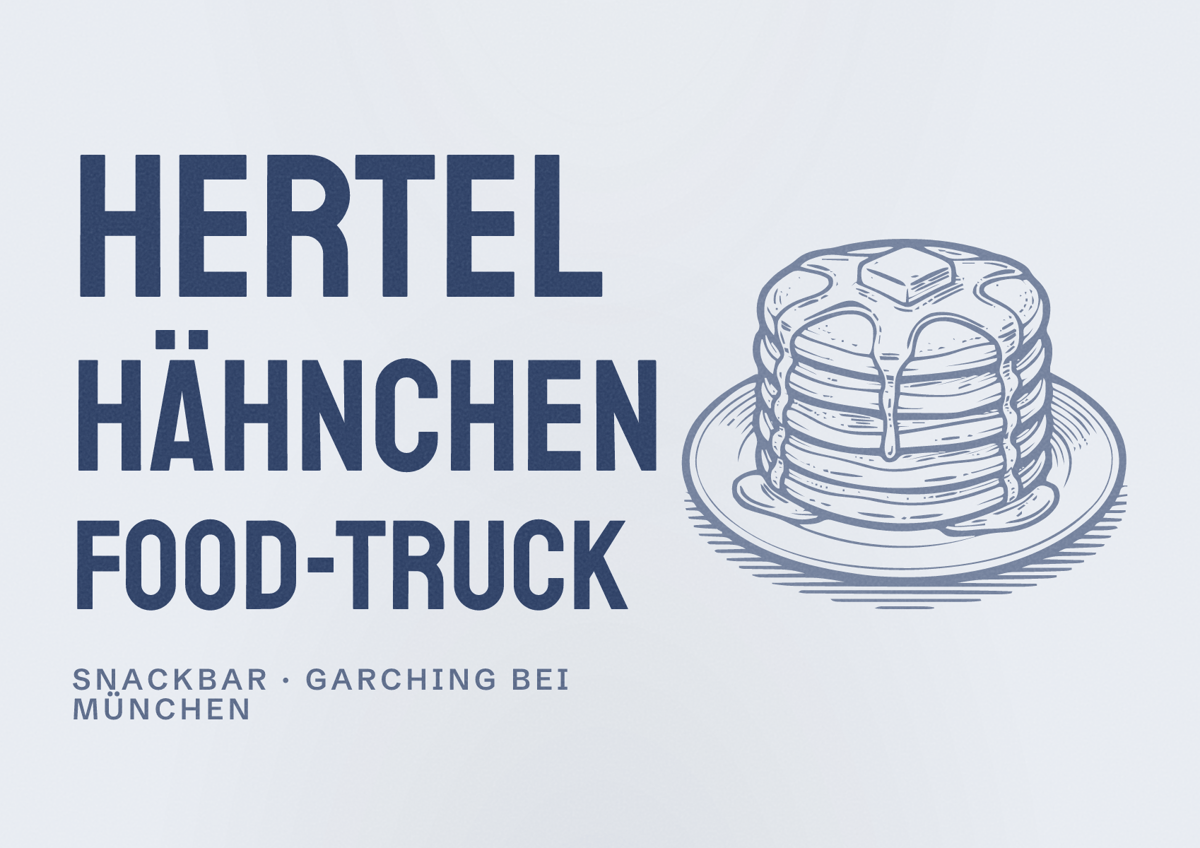 Illustriertes Poster von Hertel Hähnchen Food-Truck, Snackbar in Garching bei München