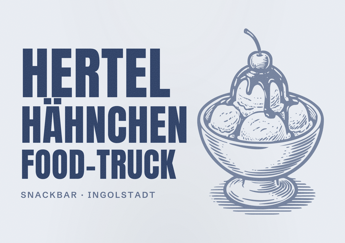Illustriertes Poster von Hertel Hähnchen Food-Truck, Snackbar in Ingolstadt