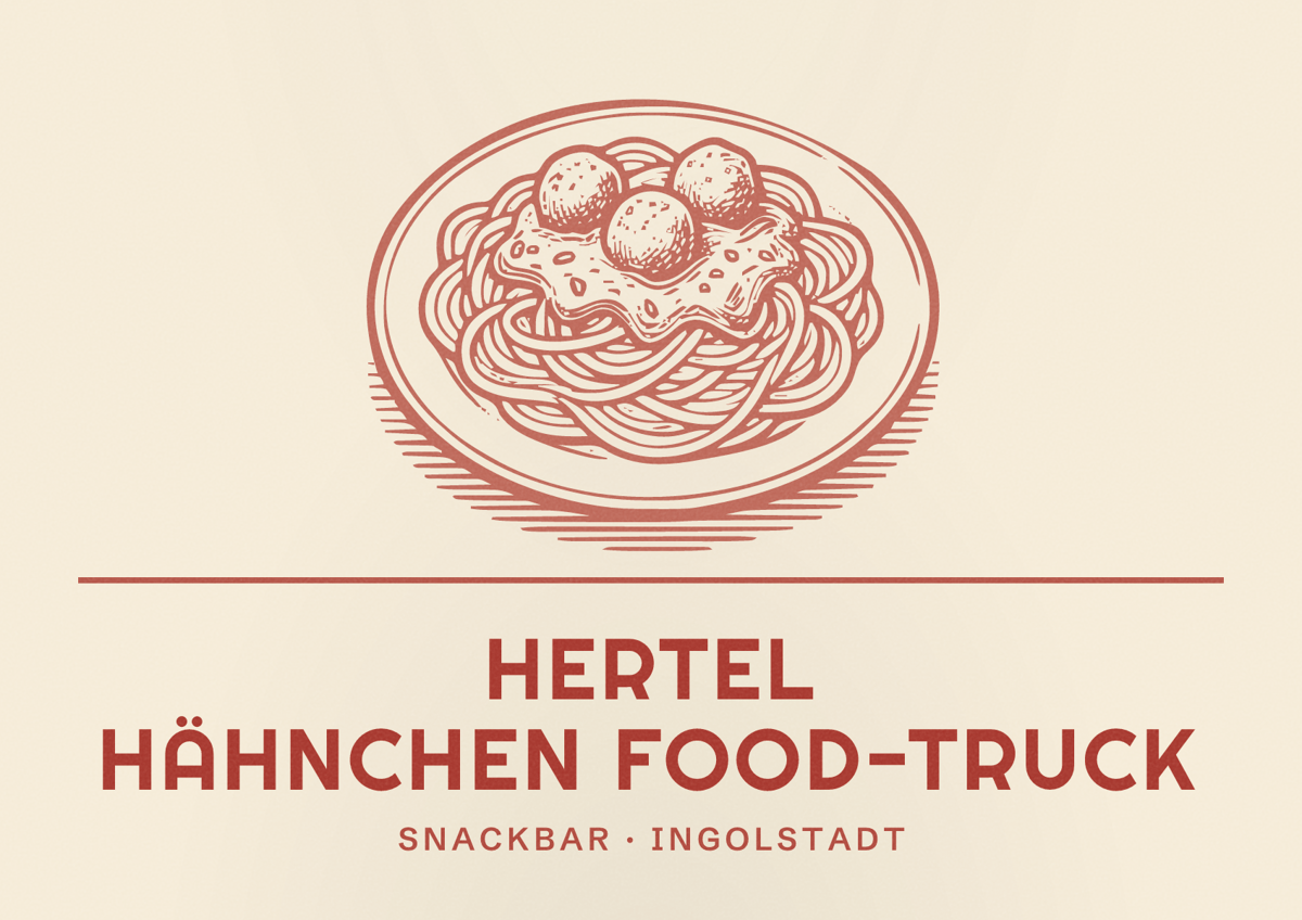 Illustriertes Poster von Hertel Hähnchen Food-Truck, Snackbar in Ingolstadt