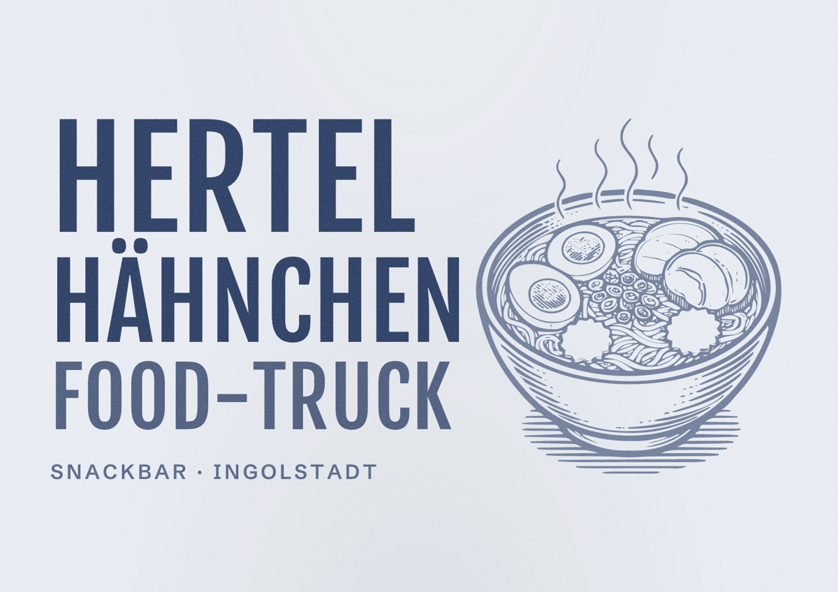Illustriertes Poster von Hertel Hähnchen Food-Truck, Snackbar in Ingolstadt