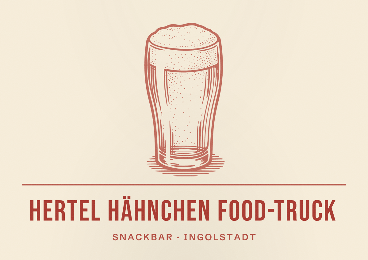 Illustriertes Poster von Hertel Hähnchen Food-Truck, Snackbar in Ingolstadt
