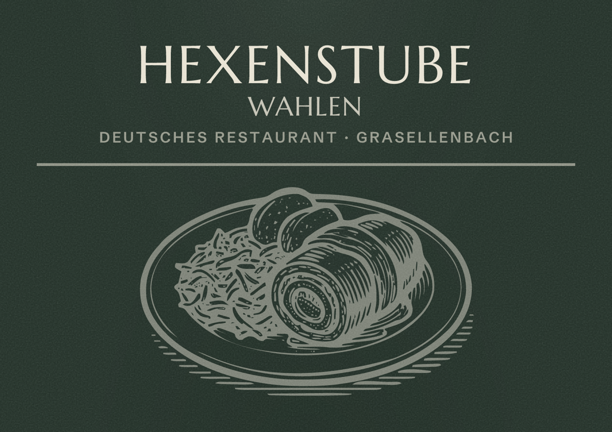 Illustriertes Poster von Hexenstube Wahlen, Deutsches Restaurant in Grasellenbach