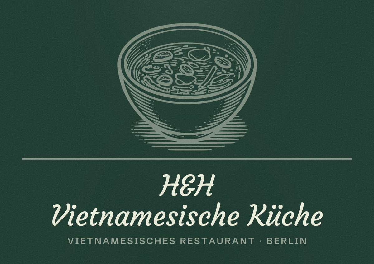Illustriertes Poster von H&H Vietnamesische Küche, Vietnamesisches Restaurant in Berlin