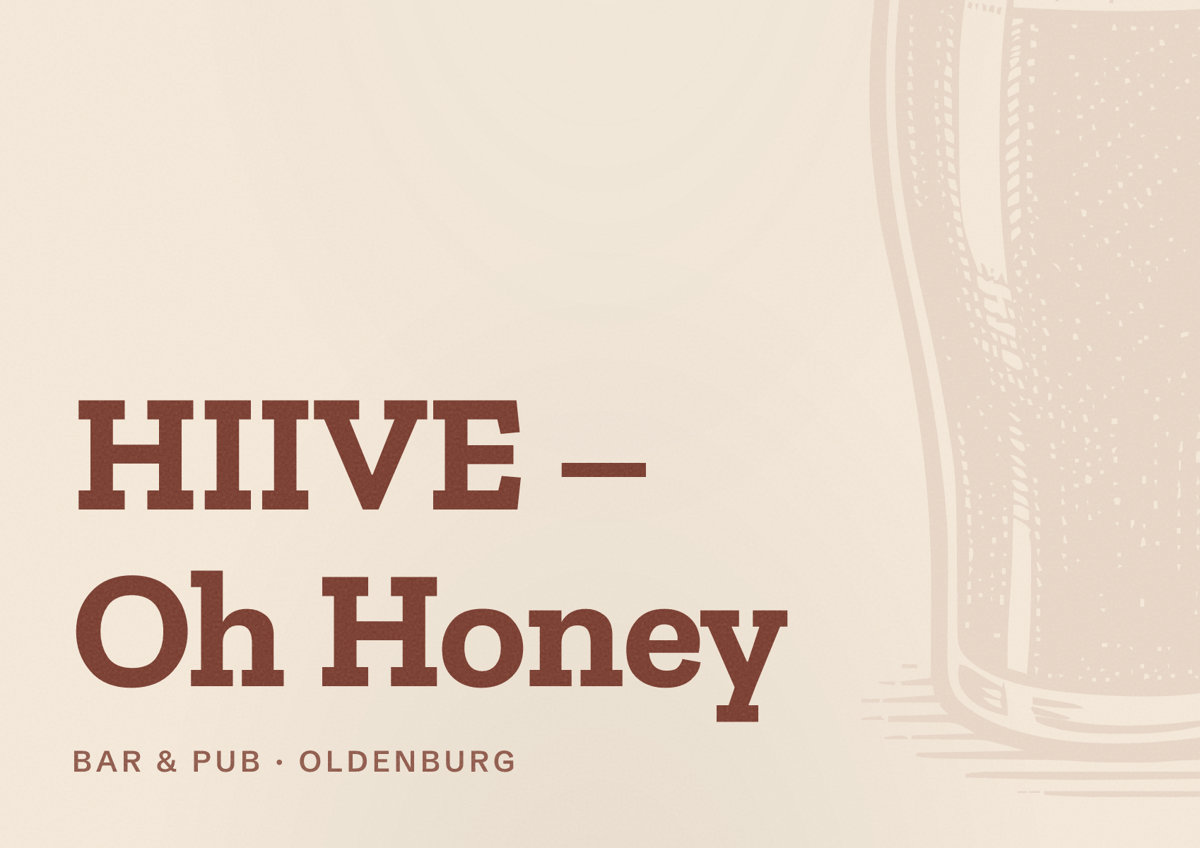 Illustriertes Poster von HIIVE – Oh Honey, Bar & Pub in Oldenburg