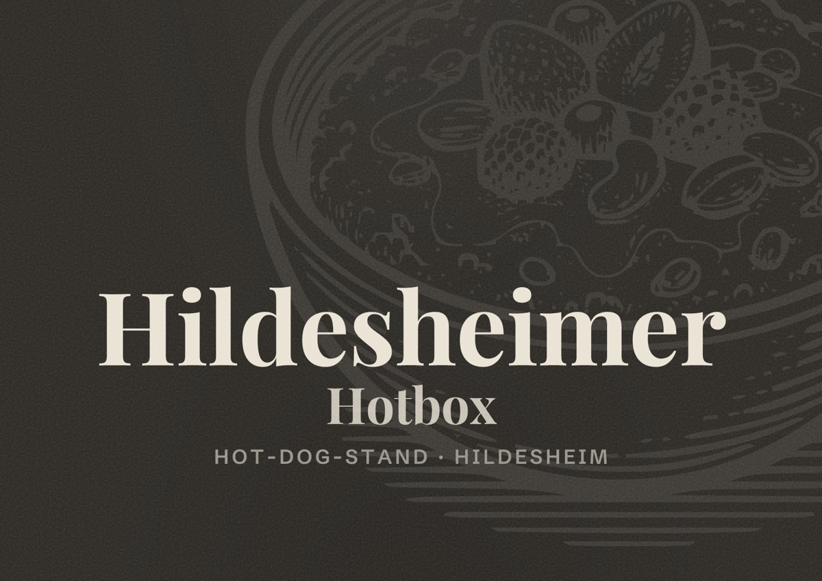 Illustriertes Poster von Hildesheimer Hotbox, Hot-Dog-Stand in Hildesheim