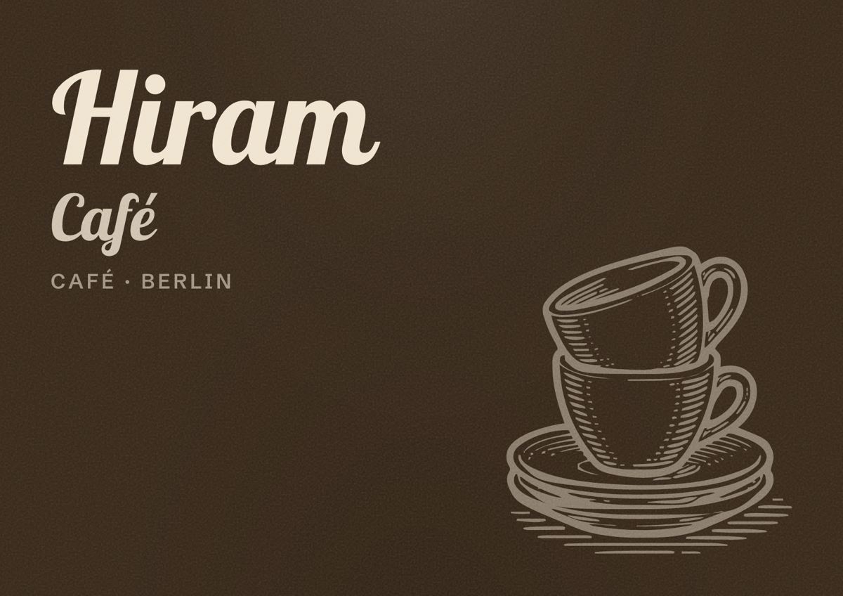 Illustriertes Poster von Hiram Café, Café in Berlin