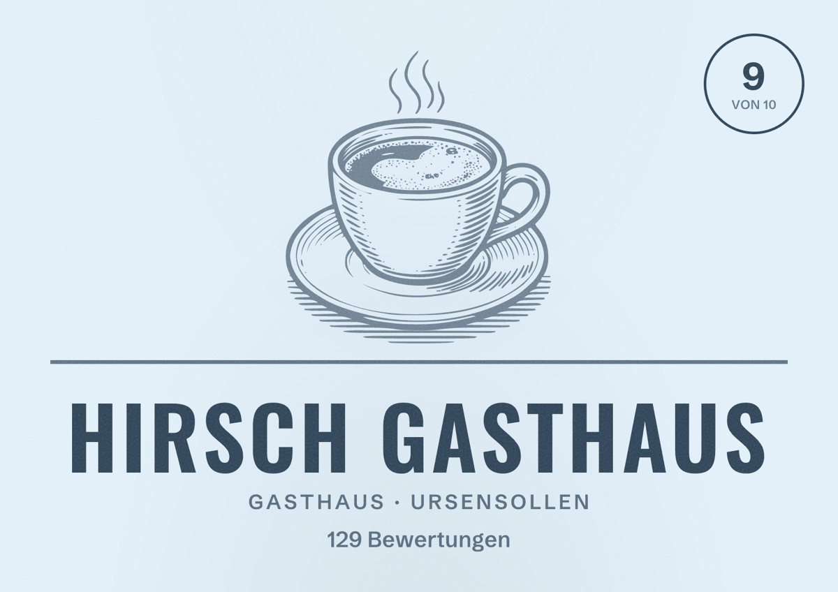 Illustriertes Poster von Hirsch Gasthaus, Gasthaus in Ursensollen: Bewertung 9 von 10 aus 129 Bewertungen