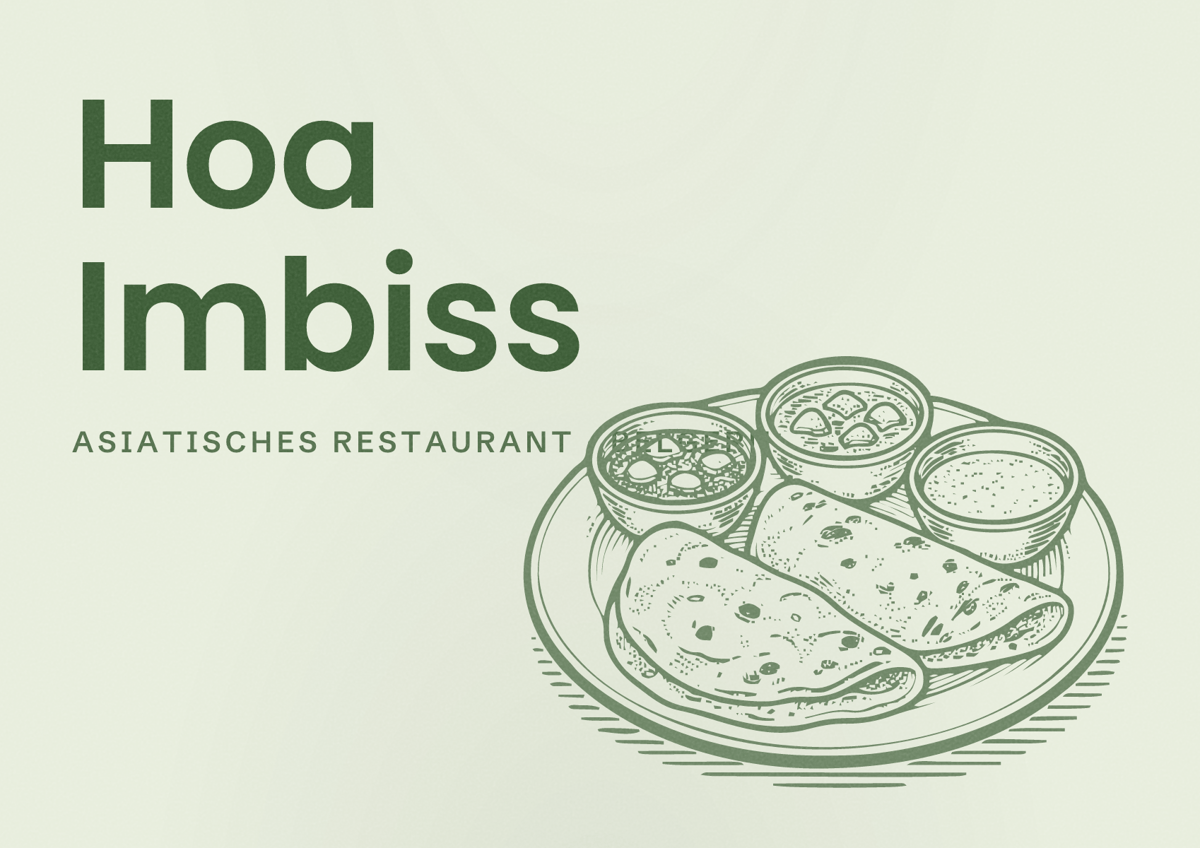 Illustriertes Poster von Hoa Imbiss, Asiatisches Restaurant in Belgern