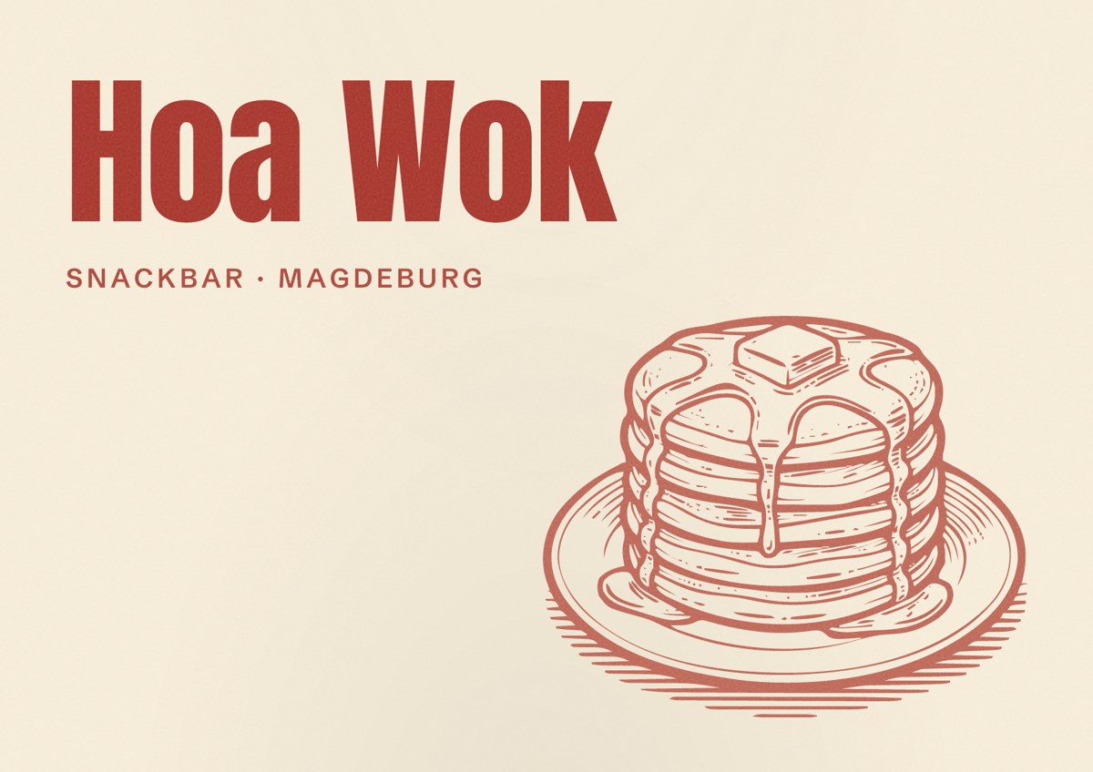 Illustriertes Poster von Hoa Wok, Snackbar in Magdeburg