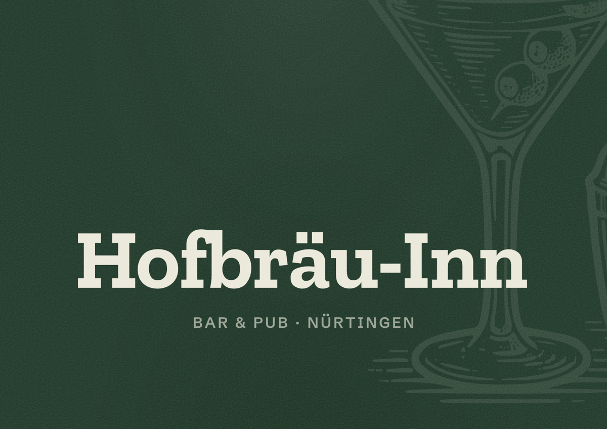 Illustriertes Poster von Hofbräu-Inn, Bar & Pub in Nürtingen