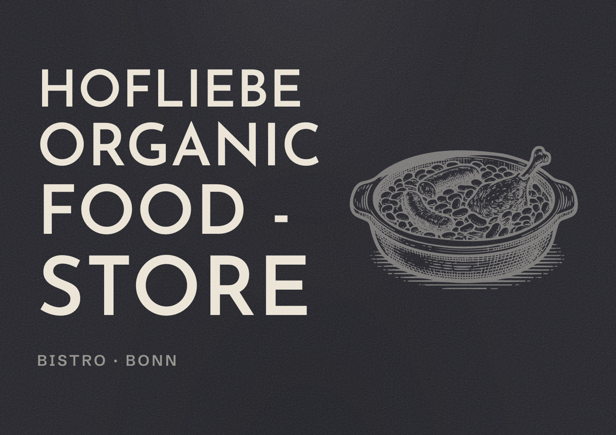 Illustriertes Poster von Hofliebe Organic Food - Store, Bistro in Bonn