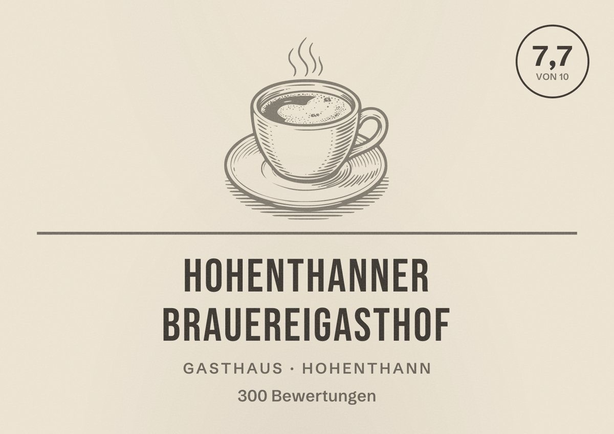 Illustriertes Poster von Hohenthanner Brauereigasthof, Gasthaus in Hohenthann: Bewertung 7,7 von 10 aus 300 Bewertungen
