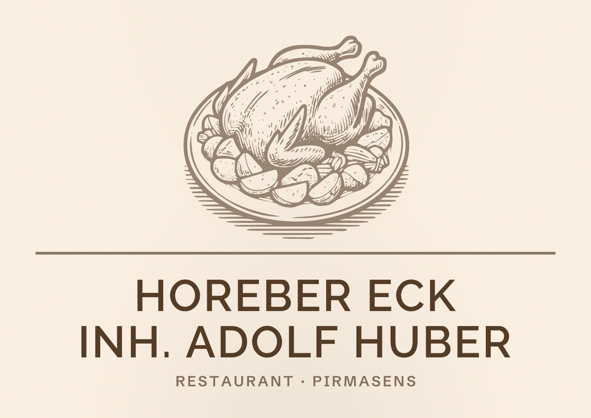 Illustriertes Poster von Horeber Eck Inh. Adolf Huber, Restaurant in Pirmasens
