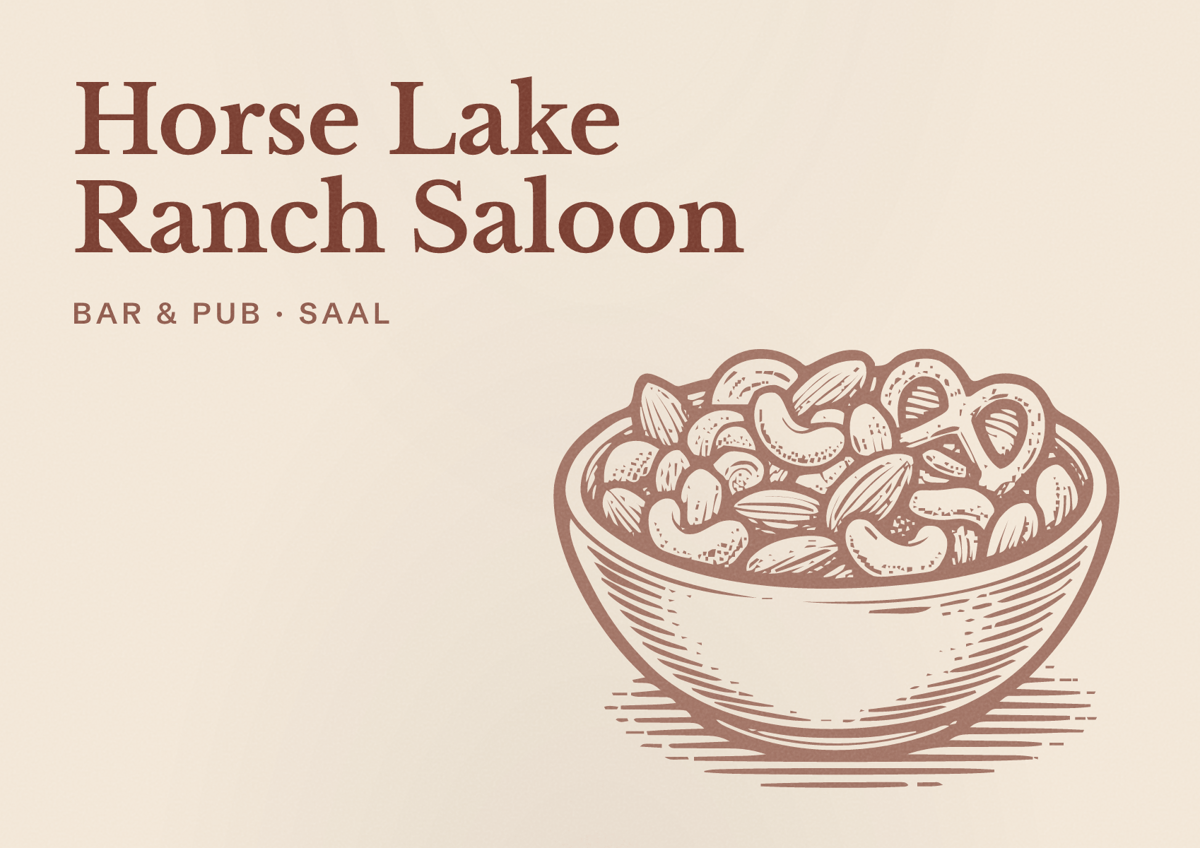 Illustriertes Poster von Horse Lake Ranch Saloon, Bar & Pub in Saal