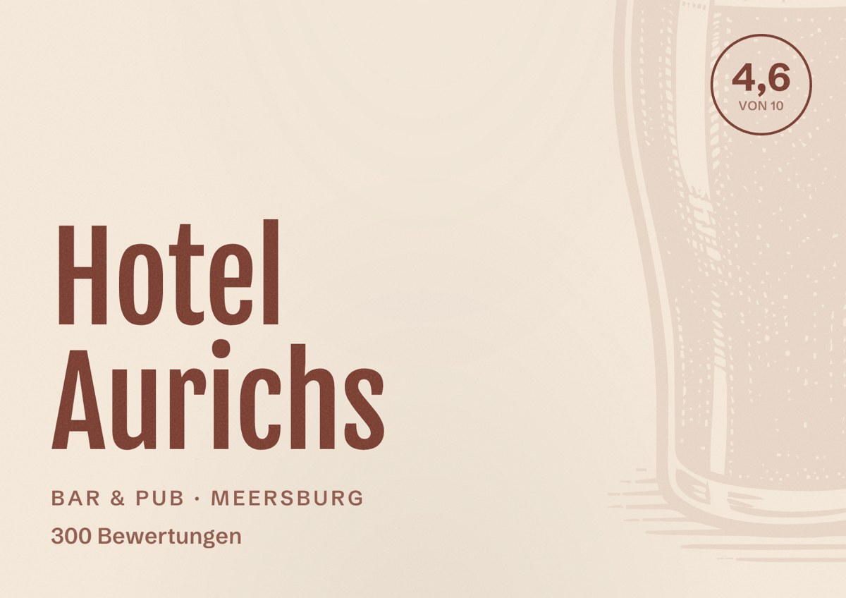 Illustriertes Poster von Hotel Aurichs, Bar & Pub in Meersburg: Bewertung 4,6 von 10 aus 300 Bewertungen