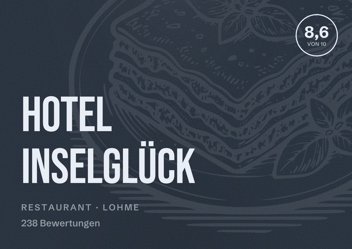 Illustriertes Poster von Hotel Inselglück, Restaurant in Lohme: Bewertung 8,6 von 10 aus 238 Bewertungen
