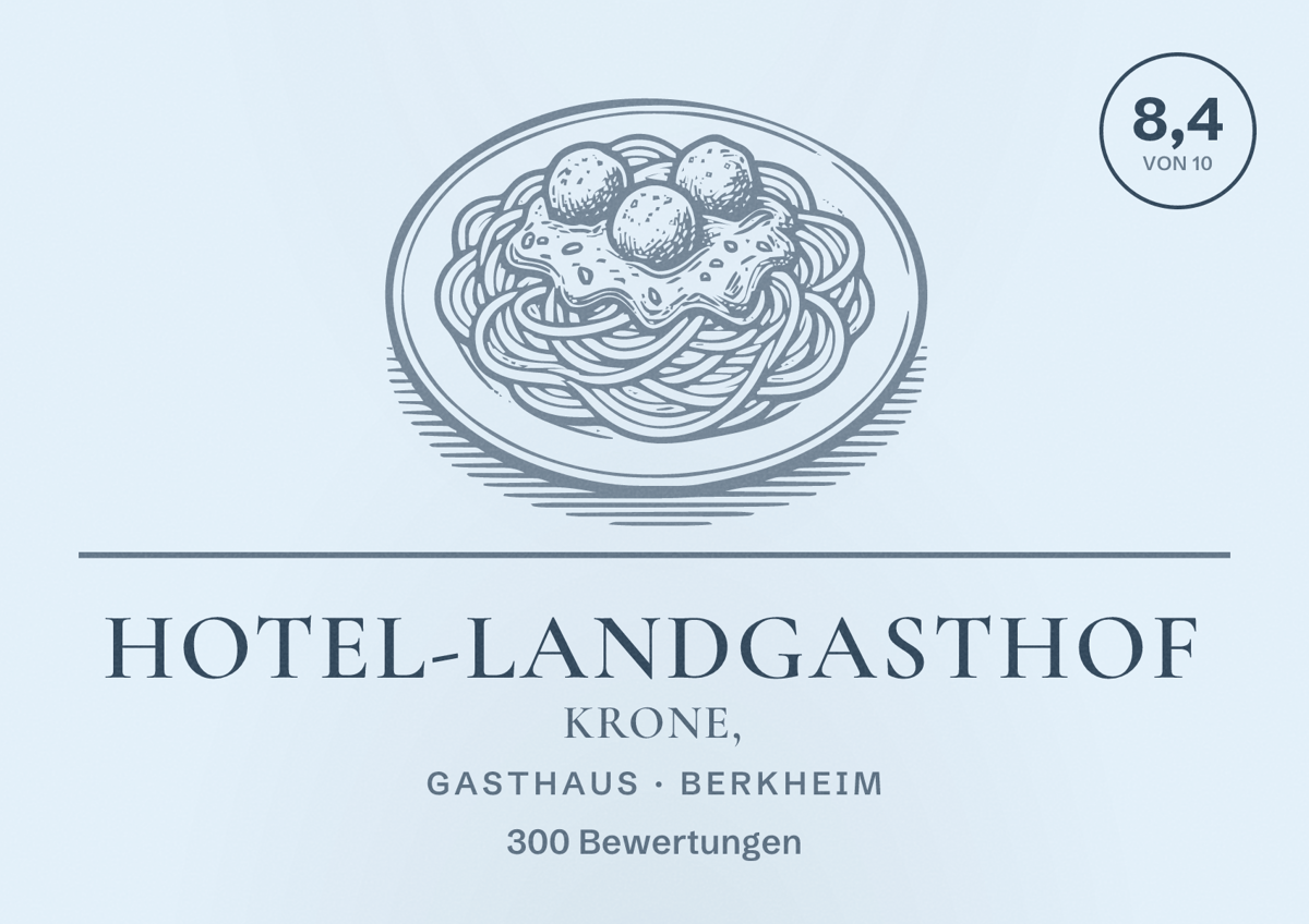 Illustriertes Poster von Hotel-Landgasthof Krone,, Gasthaus in Berkheim: Bewertung 8,4 von 10 aus 300 Bewertungen