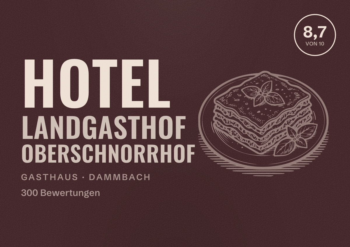 Illustriertes Poster von Hotel Landgasthof Oberschnorrhof, Gasthaus in Dammbach: Bewertung 8,7 von 10 aus 300 Bewertungen