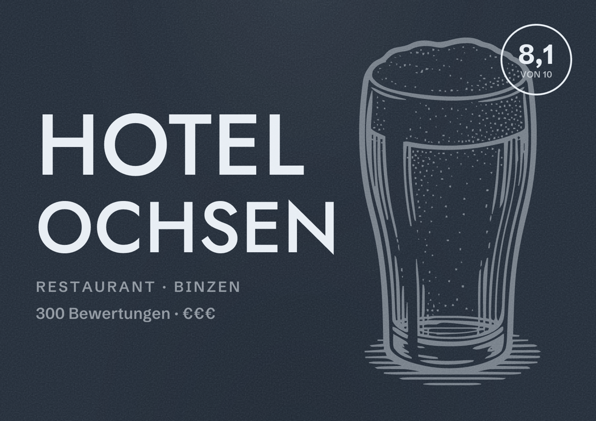 Illustriertes Poster von Hotel Ochsen, Restaurant in Binzen: Bewertung 8,1 von 10 aus 300 Bewertungen, Preisniveau €€€