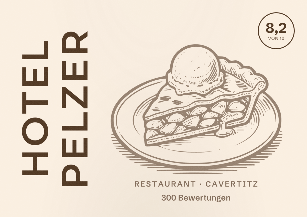 Illustriertes Poster von Hotel Pelzer, Restaurant in Cavertitz: Bewertung 8,2 von 10 aus 300 Bewertungen