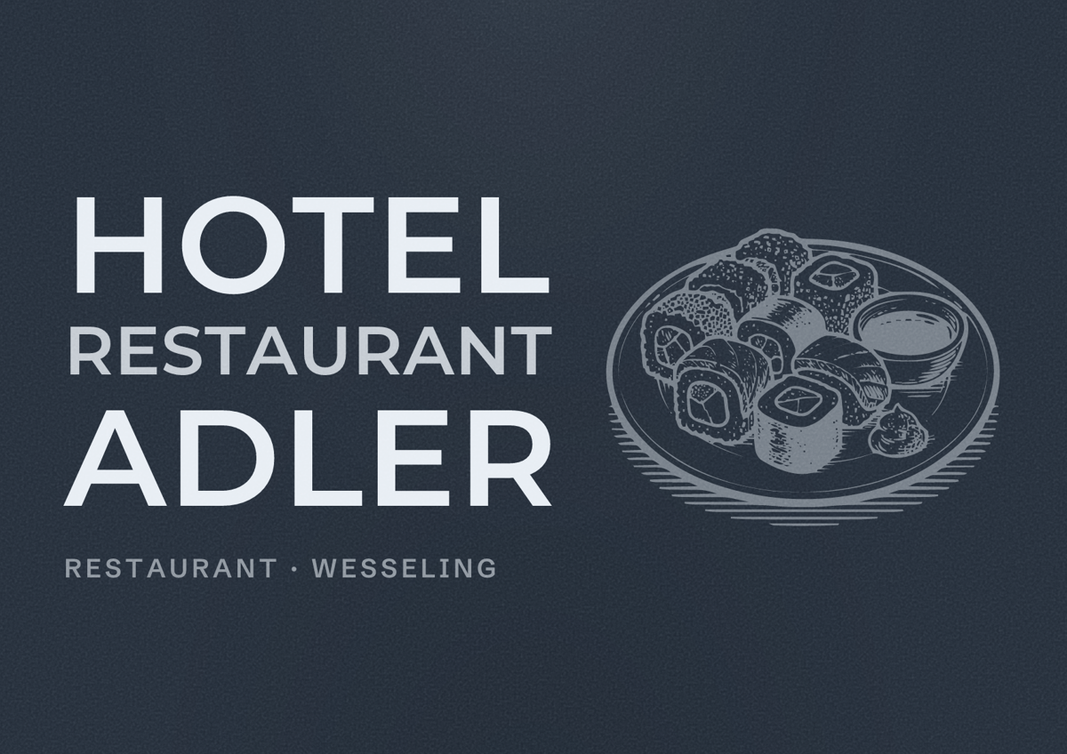 Illustriertes Poster von Hotel Restaurant Adler, Restaurant in Wesseling