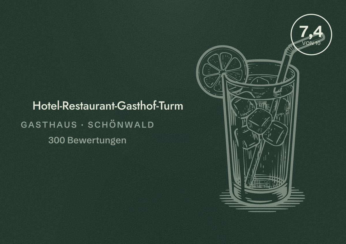Illustriertes Poster von Hotel-Restaurant-Gasthof-Turm, Gasthaus in Schönwald: Bewertung 7,4 von 10 aus 300 Bewertungen