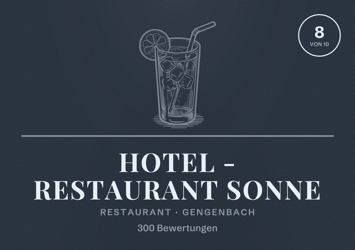 Illustriertes Poster von Hotel - Restaurant Sonne, Restaurant in Gengenbach: Bewertung 8 von 10 aus 300 Bewertungen
