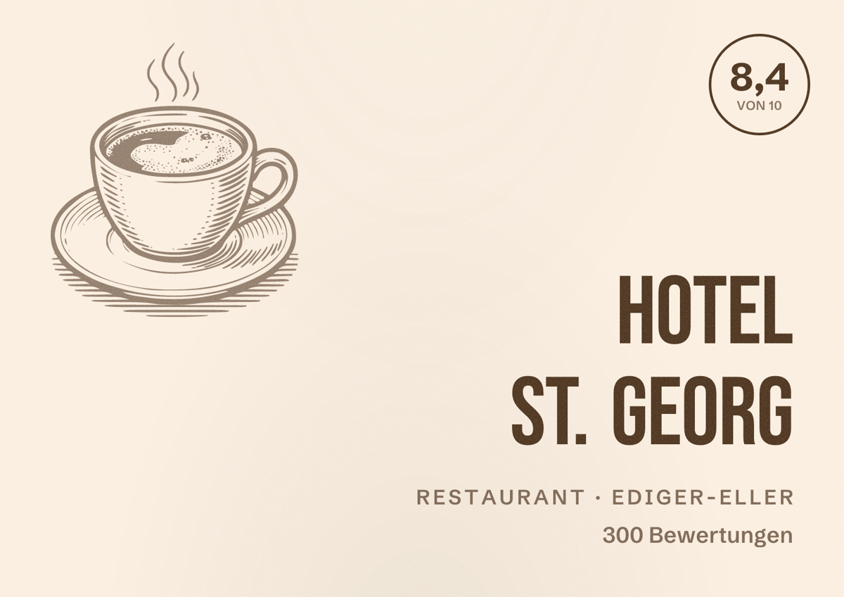 Illustriertes Poster von Hotel St. Georg, Restaurant in Ediger-Eller: Bewertung 8,4 von 10 aus 300 Bewertungen
