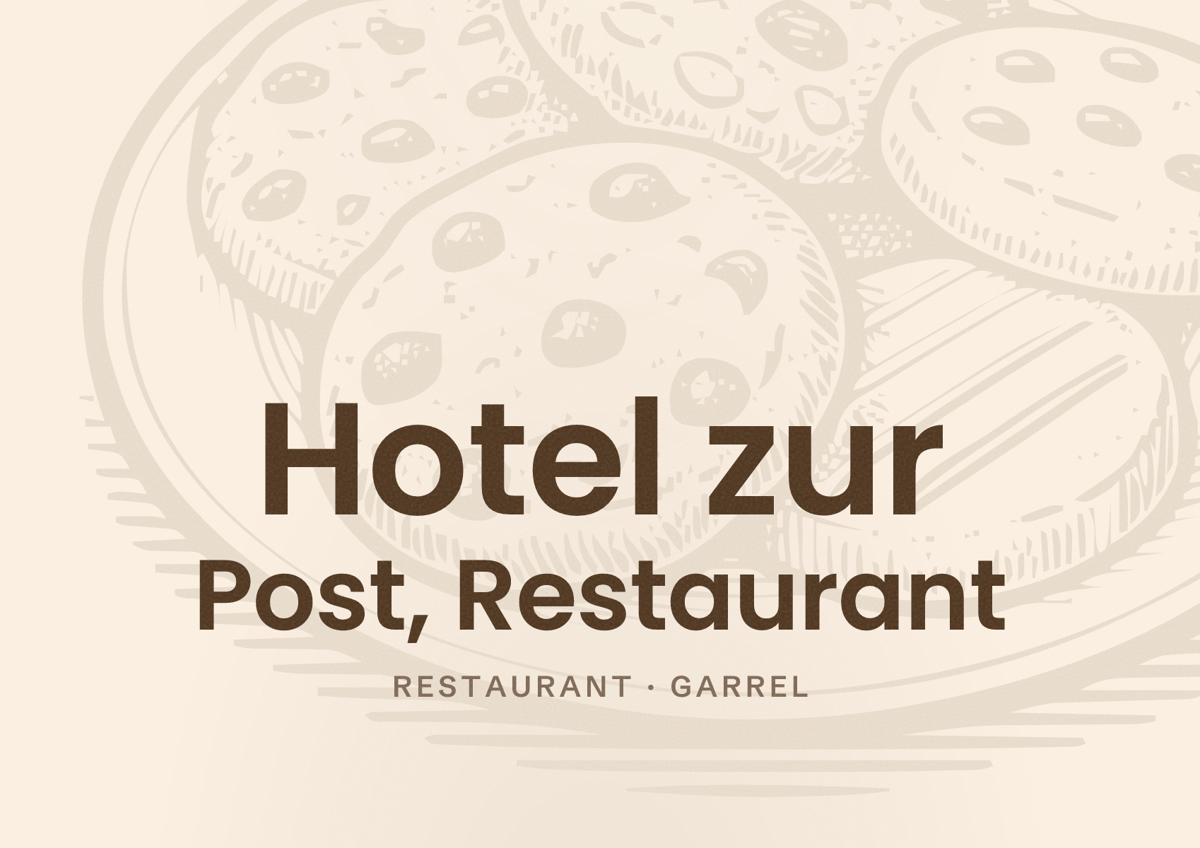 Illustriertes Poster von Hotel zur Post, Restaurant, Restaurant in Garrel