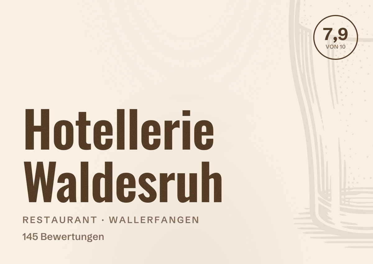 Illustriertes Poster von Hotellerie Waldesruh, Restaurant in Wallerfangen: Bewertung 7,9 von 10 aus 145 Bewertungen