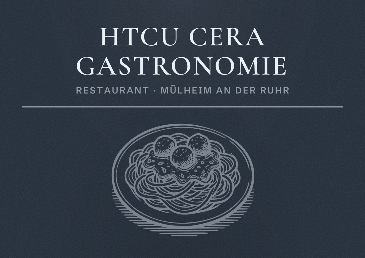 Illustriertes Poster von HTCU Cera Gastronomie, Restaurant in Mülheim an der Ruhr
