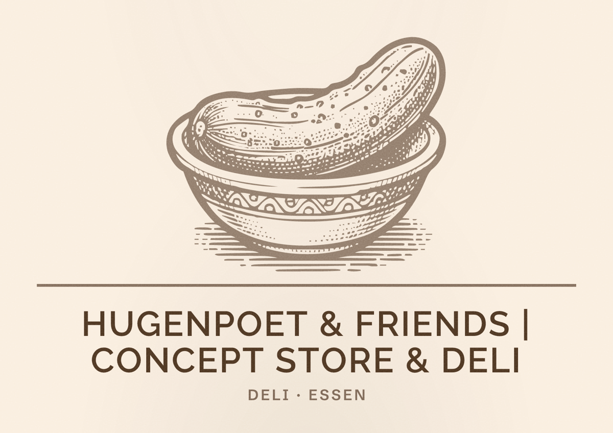 Illustriertes Poster von Hugenpoet & Friends | concept store & deli, Deli in Essen