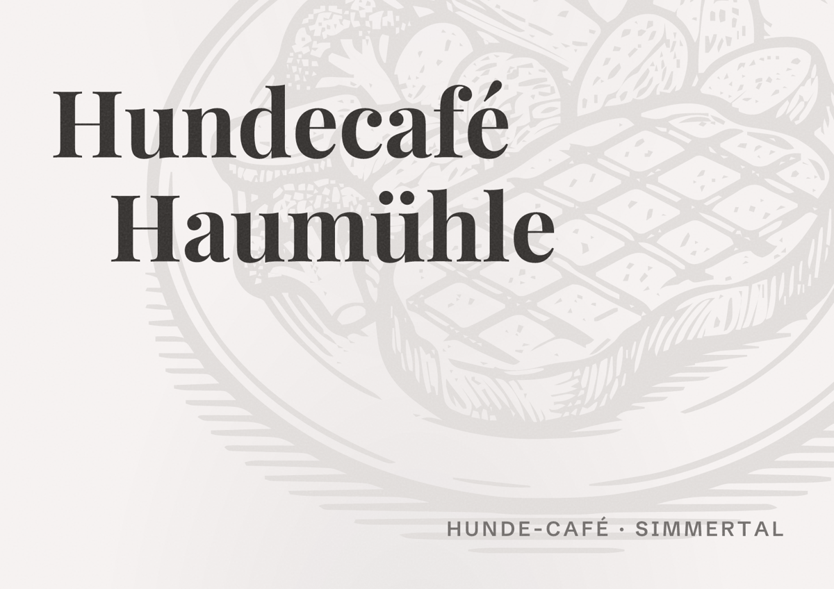 Illustriertes Poster von Hundecafé Haumühle, Hunde-Café in Simmertal