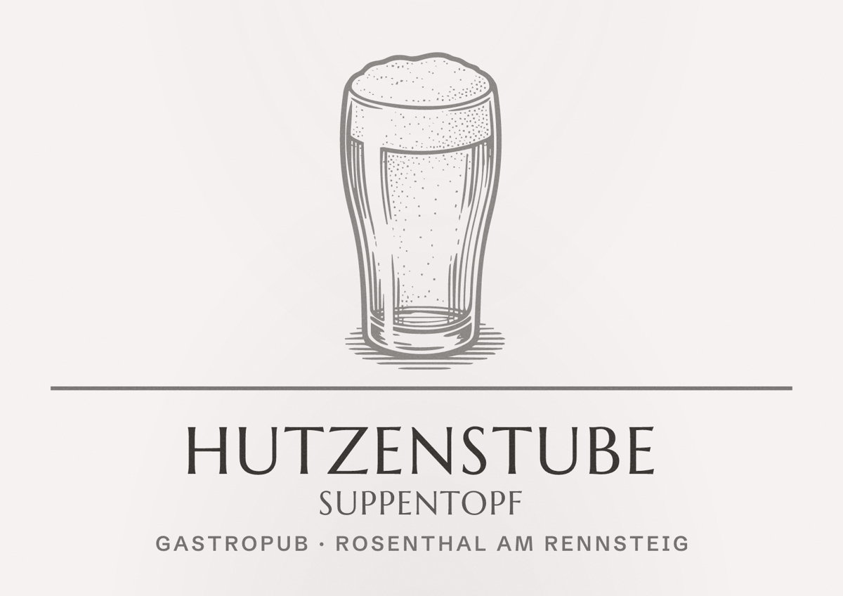 Illustriertes Poster von Hutzenstube Suppentopf, Gastropub in Rosenthal am Rennsteig