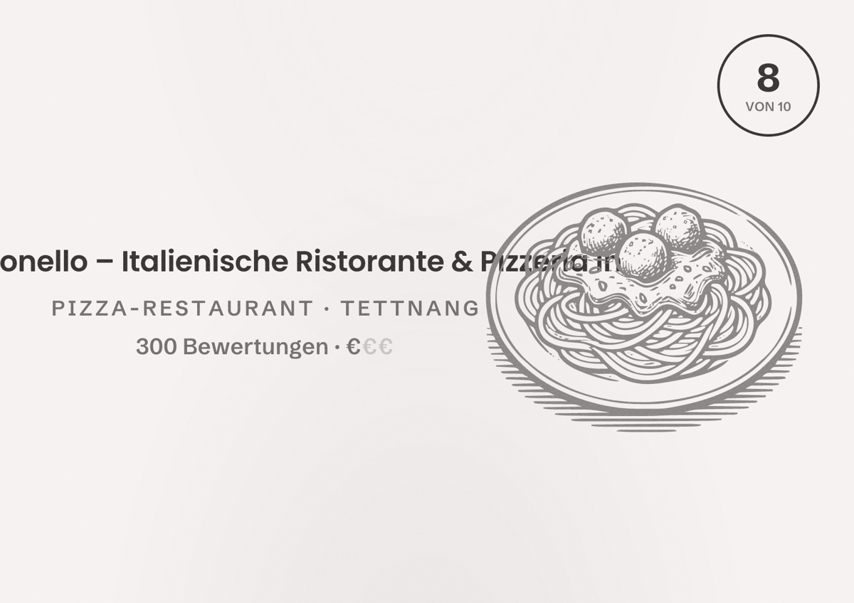 Illustriertes Poster von i Cassonello – Italienische Ristorante & Pizzeria in, Pizza-Restaurant in Tettnang: Bewertung 8 von 10 aus 300 Bewertungen, Preisniveau €