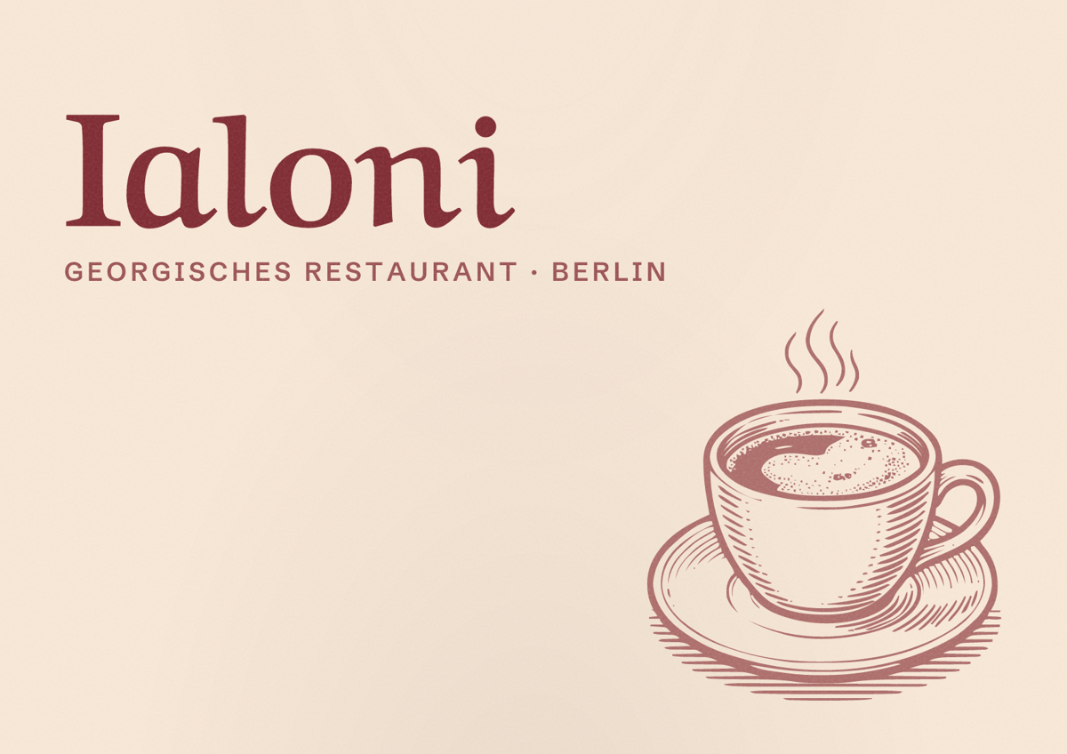 Illustriertes Poster von Ialoni, Georgisches Restaurant in Berlin