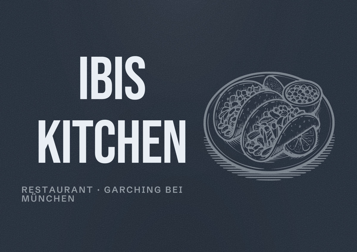 Illustriertes Poster von IBIS KITCHEN, Restaurant in Garching bei München