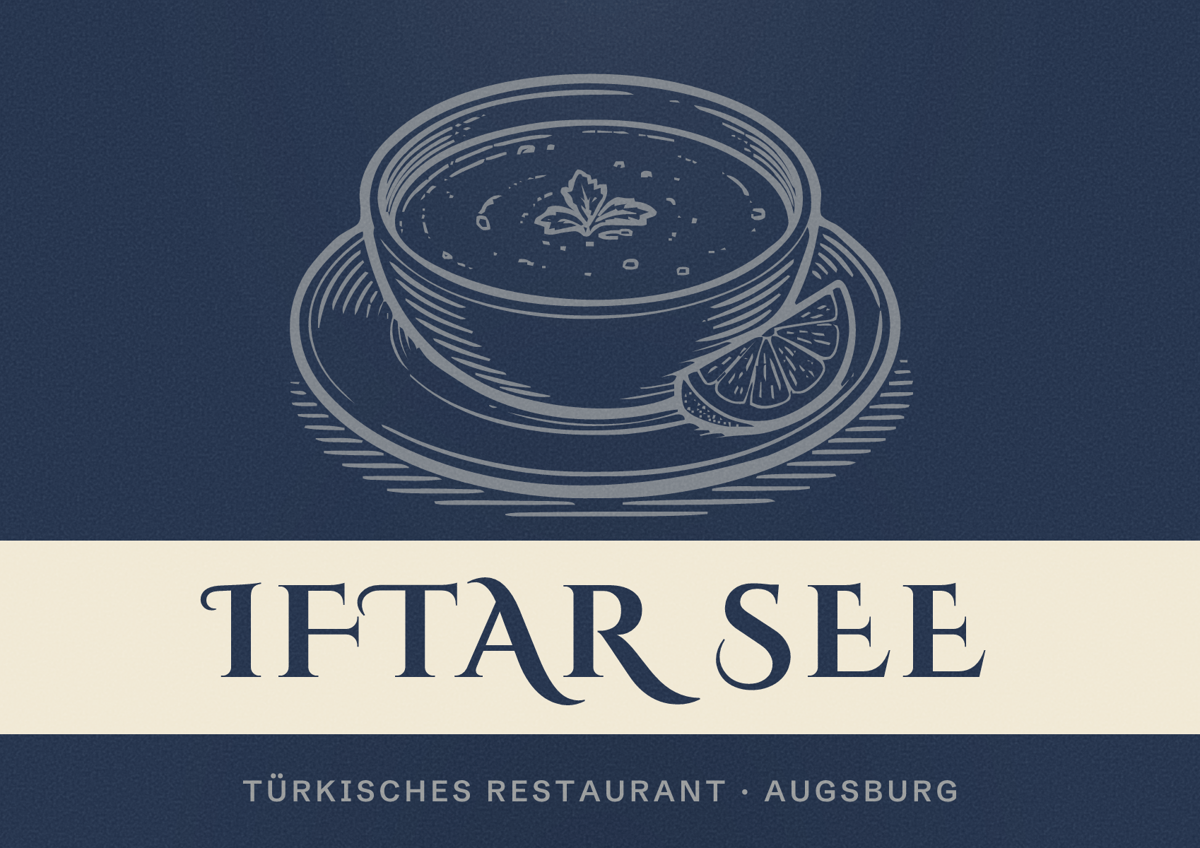 Illustriertes Poster von Iftar See, Türkisches Restaurant in Augsburg
