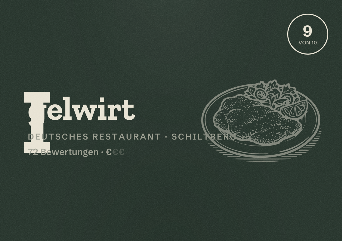 Illustriertes Poster von Igelwirt, Deutsches Restaurant in Schiltberg: Bewertung 9 von 10 aus 72 Bewertungen, Preisniveau €