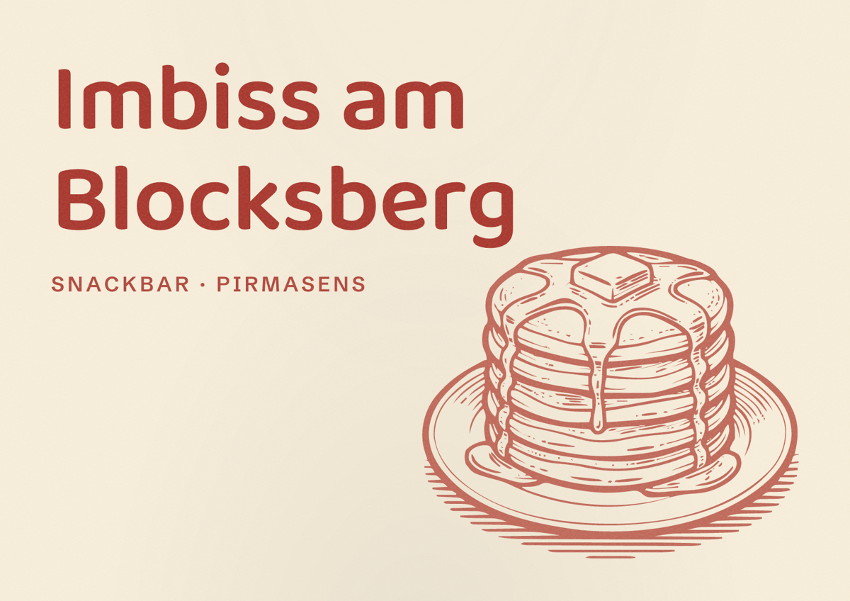 Illustriertes Poster von Imbiss am Blocksberg, Snackbar in Pirmasens