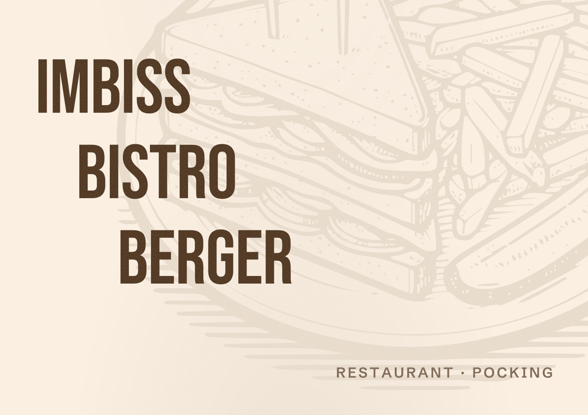 Illustriertes Poster von Imbiss Bistro Berger, Restaurant in Pocking