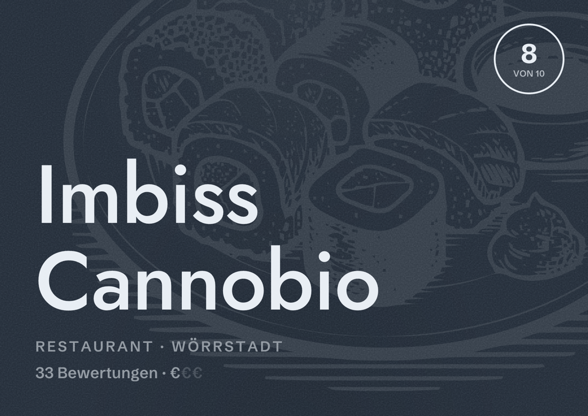 Illustriertes Poster von Imbiss Cannobio, Restaurant in Wörrstadt: Bewertung 8 von 10 aus 33 Bewertungen, Preisniveau €