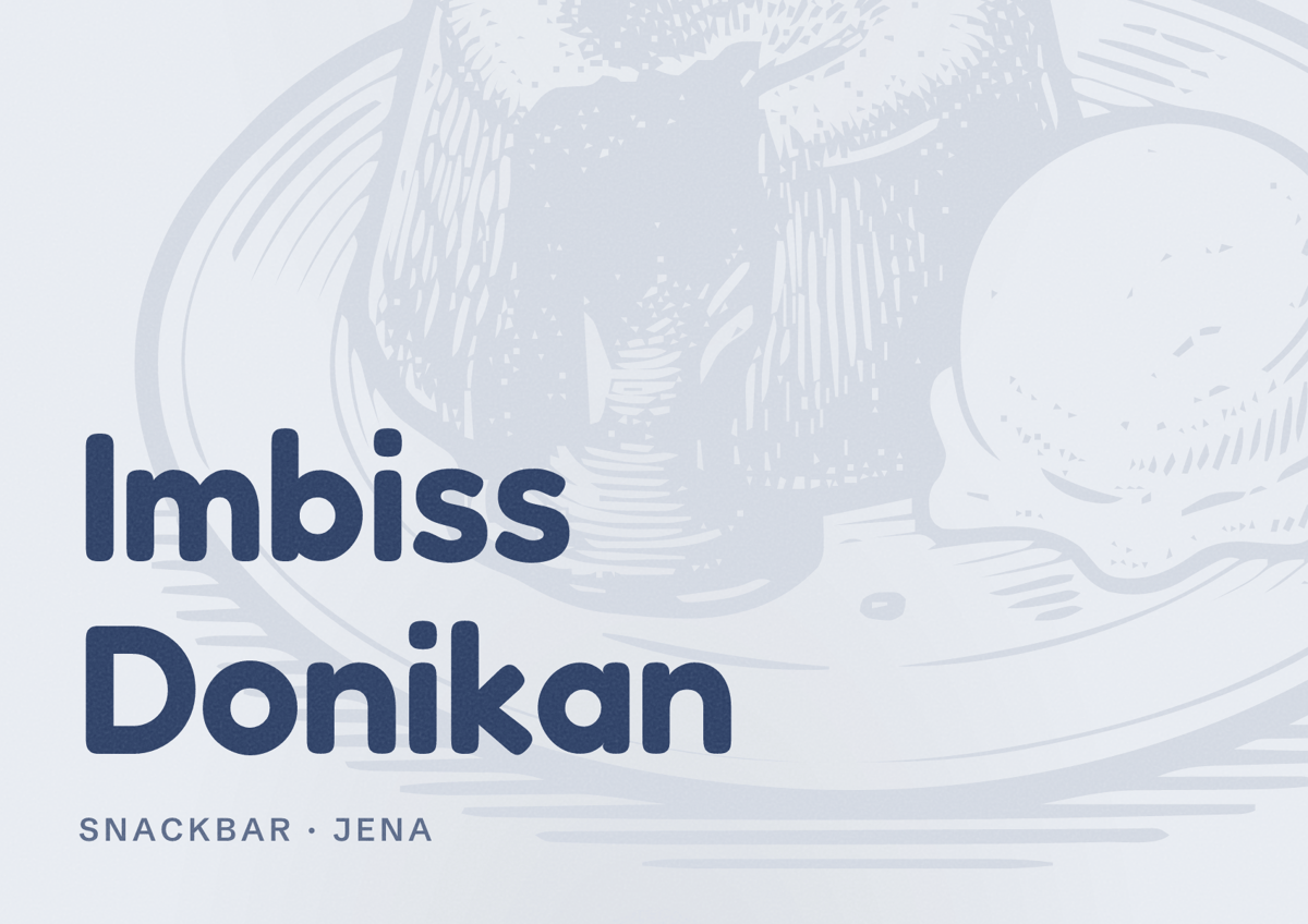 Illustriertes Poster von Imbiss Donikan, Snackbar in Jena