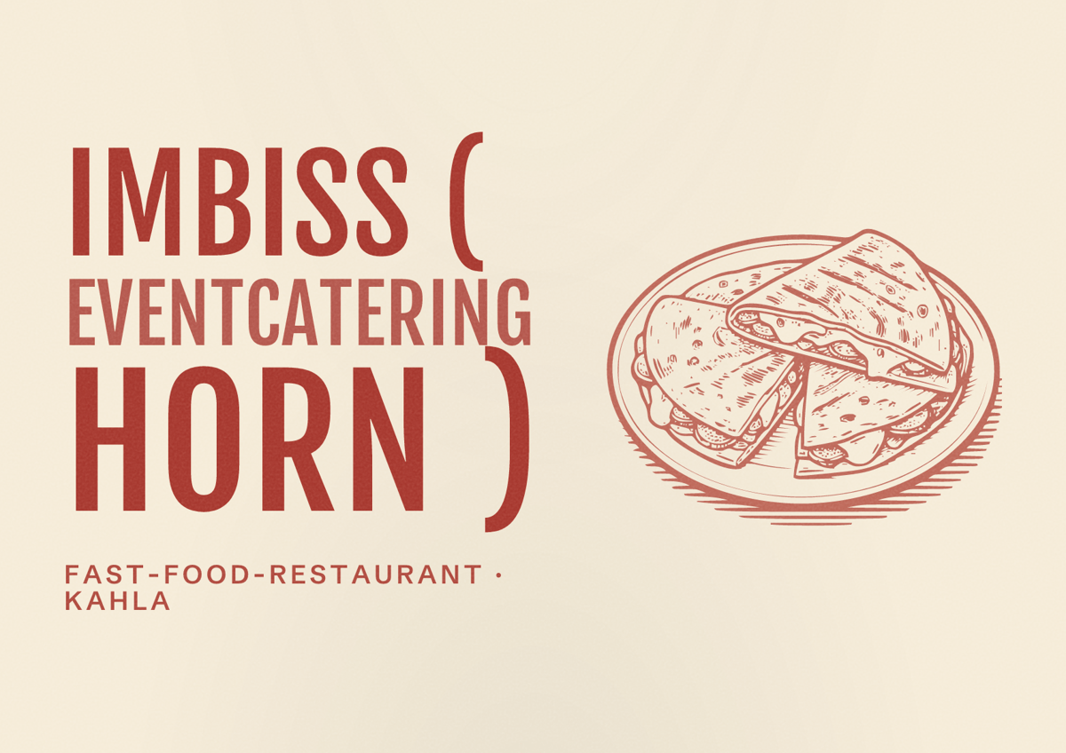 Illustriertes Poster von Imbiss ( Eventcatering Horn ), Fast-Food-Restaurant in Kahla