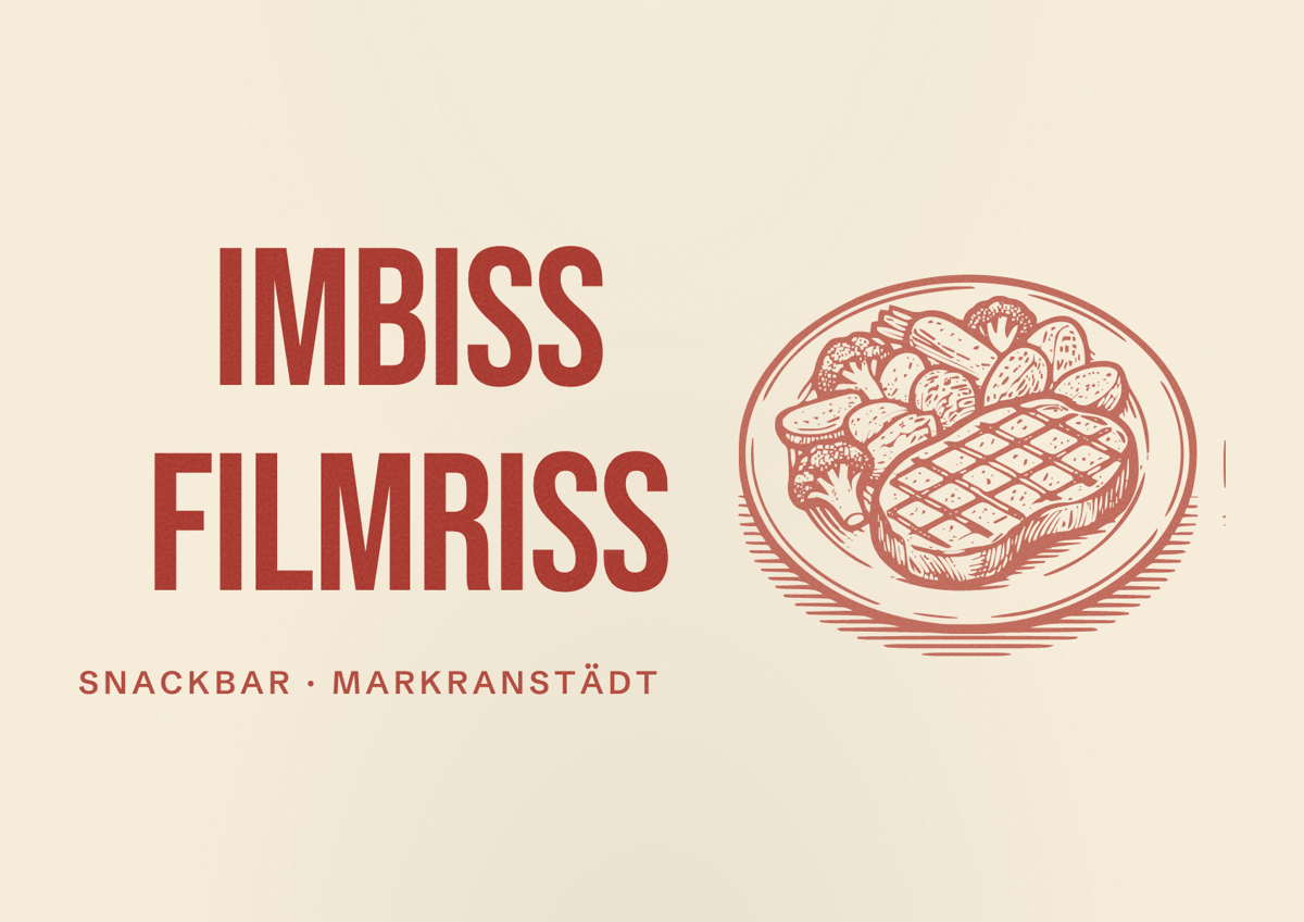 Illustriertes Poster von Imbiss Filmriss, Snackbar in Markranstädt