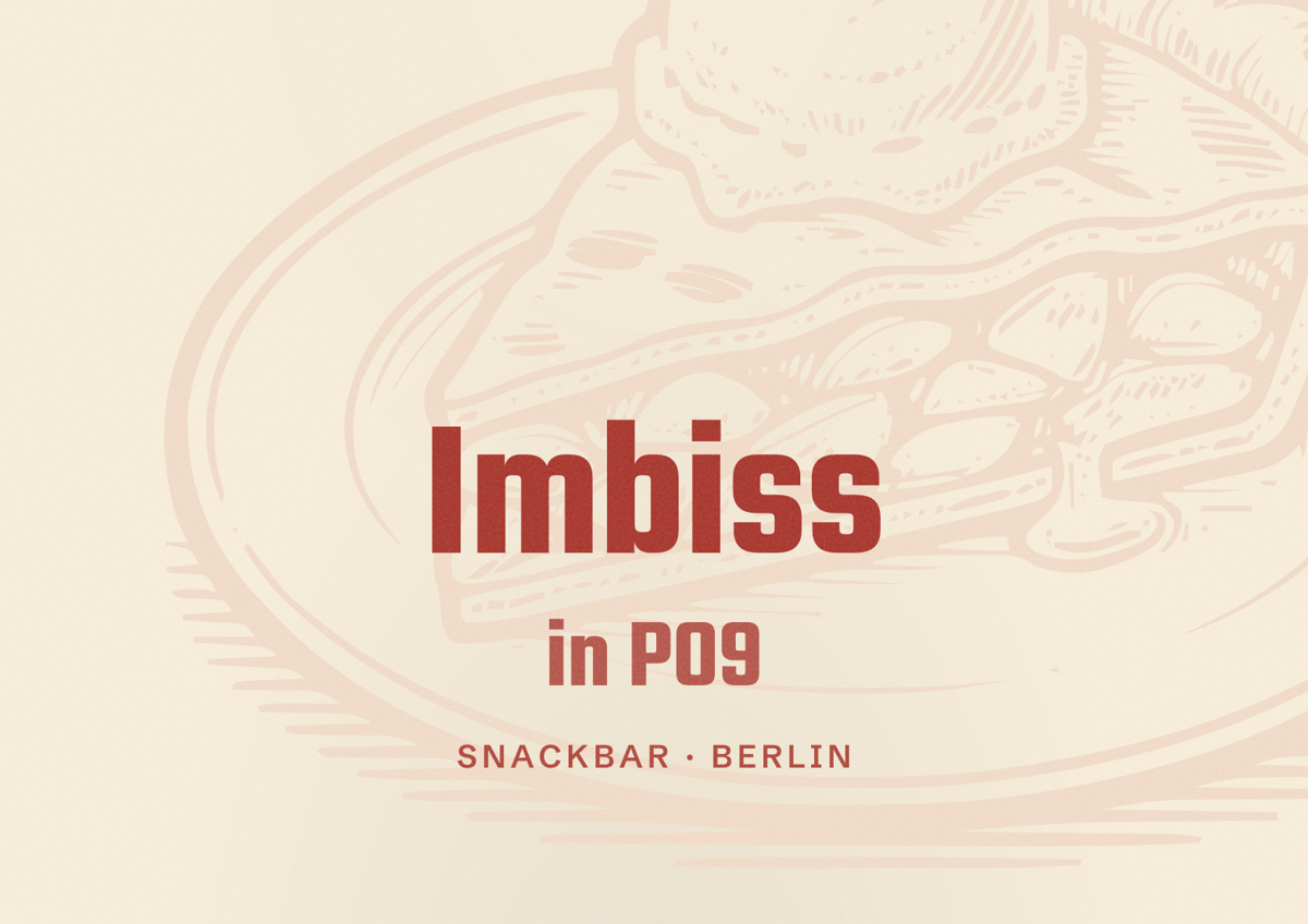 Illustriertes Poster von Imbiss in PO9, Snackbar in Berlin