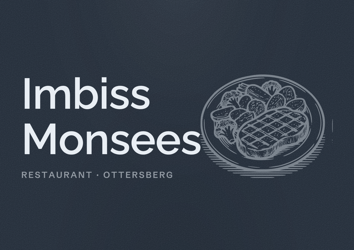 Illustriertes Poster von Imbiss Monsees, Restaurant in Ottersberg