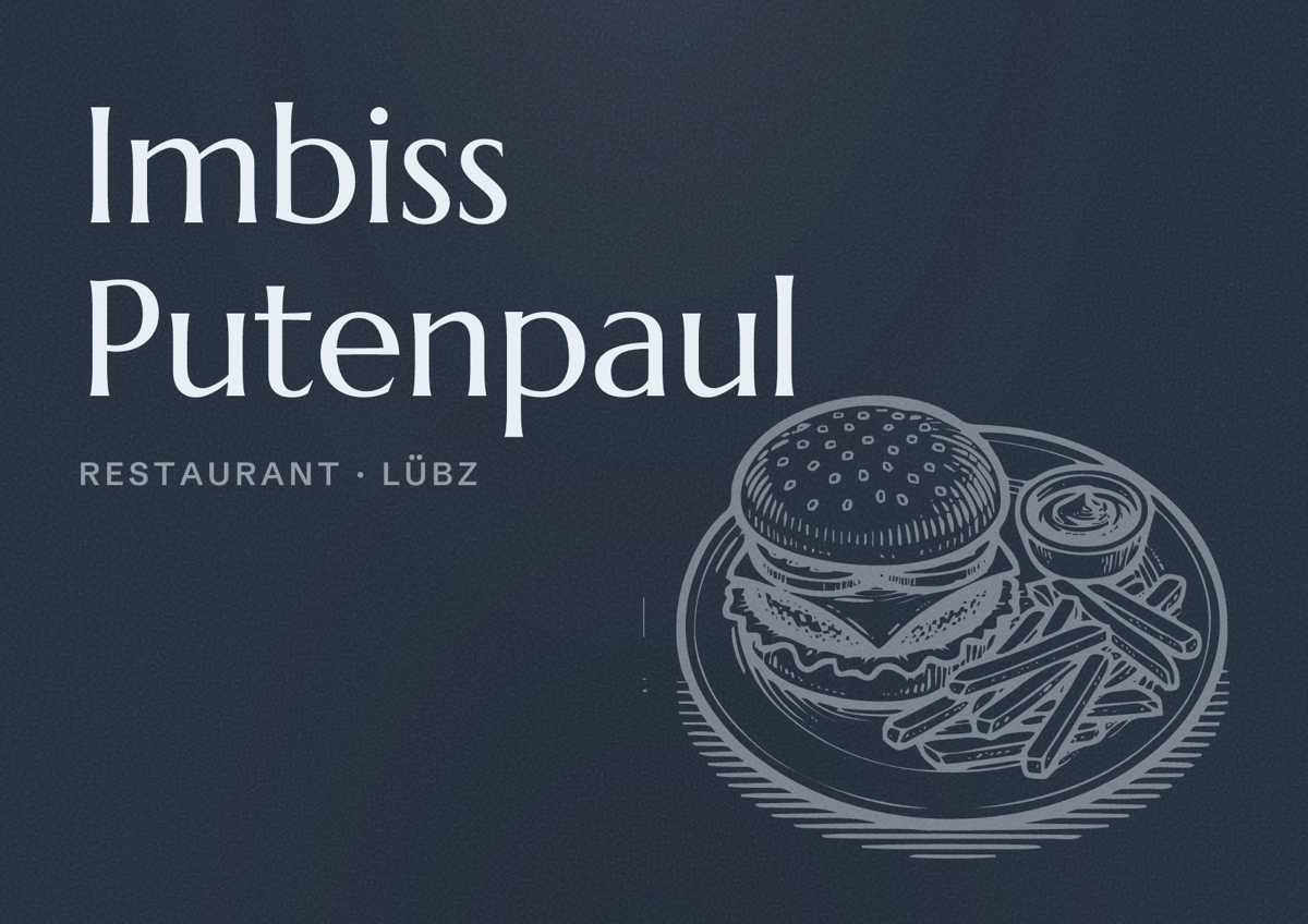 Illustriertes Poster von Imbiss Putenpaul, Restaurant in Lübz