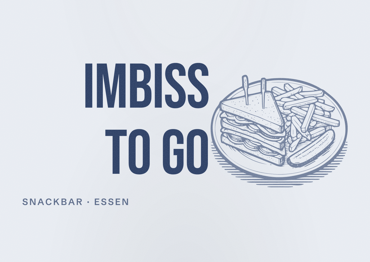 Illustriertes Poster von Imbiss To Go, Snackbar in Essen